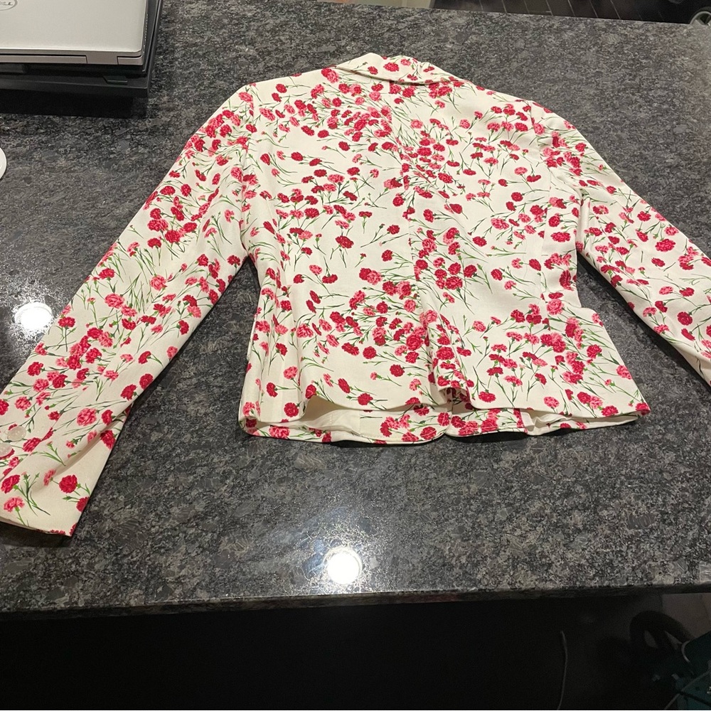 Vintage Dolce & Gabbana Blazer Floral Carnation Rose Size 42 - Picture 6 of 12